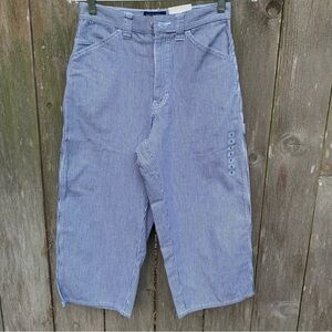 AUSTIN CLOTHING COMPANY striped denim cropped carpenter jean pants vintage style